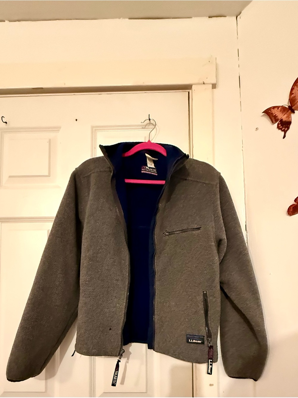 Vintage L.L. Bean Men's Gray Fleece Jacket